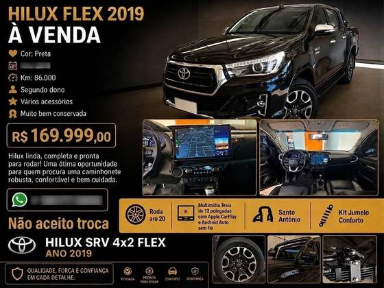 TOYOTA HILUX 2.7 SRV 4X2 CD 16V FLEX 4P AUTOMÁTICO