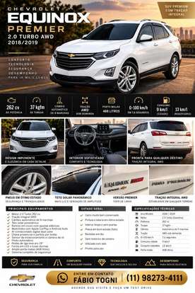CHEVROLET-EQUINOX-2.0 16V TURBO GASOLINA PREMIER AWD AUTOMÁTICO CHEVROLET-EQUINOX-2018