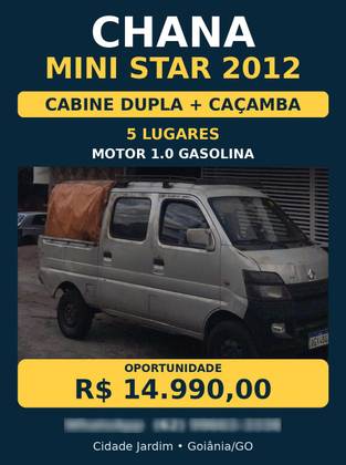 CHANA CARGO 1.0 CD 8V GASOLINA 4P MANUAL