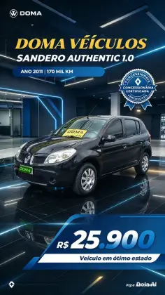 RENAULT SANDERO 1.0 AUTHENTIQUE 16V FLEX 4P MANUAL