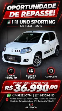 FIAT UNO 1.4 EVO SPORTING 8V FLEX 4P MANUAL