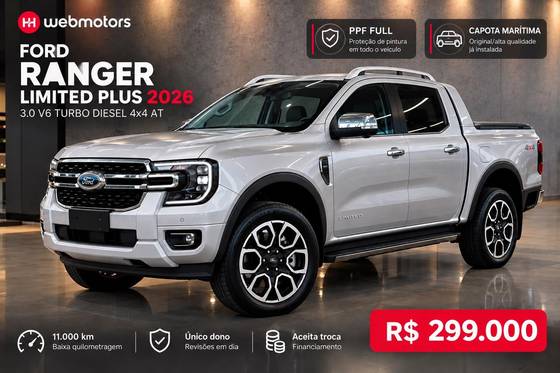 FORD RANGER 3.0 V6 TURBO DIESEL CD LIMITED 4X4 AUTOMÁTICO