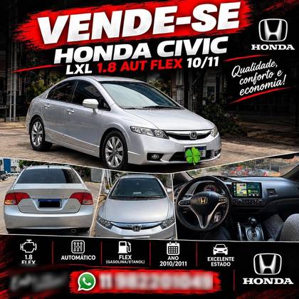 HONDA CIVIC 1.8 LXL 16V FLEX 4P AUTOMÁTICO