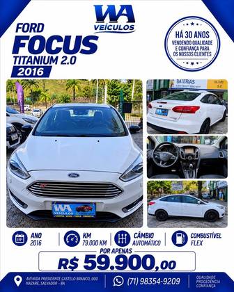 FORD FOCUS 2.0 TITANIUM 16V FLEX 4P POWERSHIFT