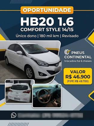 HYUNDAI HB20 1.6 COMFORT STYLE 16V FLEX 4P MANUAL