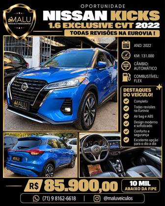 NISSAN KICKS 1.6 16V FLEXSTART EXCLUSIVE XTRONIC
