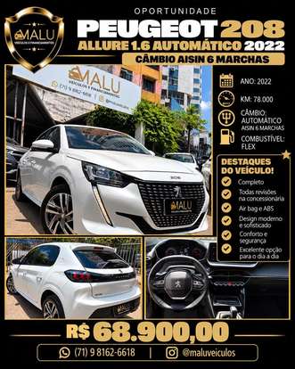 PEUGEOT-208-1.6 16V FLEX ALLURE AT6 PEUGEOT-208-2021