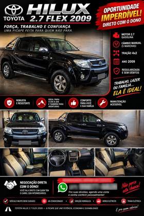 TOYOTA HILUX 2.7 SR 4X2 CD 16V GASOLINA 4P MANUAL