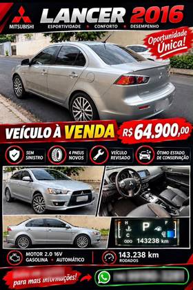 MITSUBISHI LANCER 2.0 HLE 16V GASOLINA 4P AUTOMÁTICO