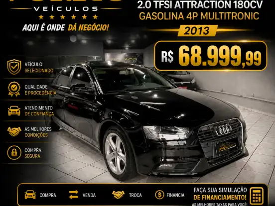 AUDI-A4-2.0 TFSI ATTRACTION 180CV GASOLINA 4P MULTITRONIC AUDI-A4-2012