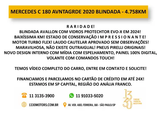 MERCEDES-BENZ-C 180-1.6 CGI FLEX AVANTGARDE 9G-TRONIC MERCEDES-BENZ-C 180-2020