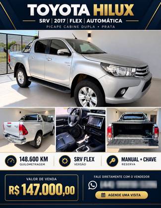 TOYOTA HILUX 2.7 SRV 4X2 CD 16V FLEX 4P AUTOMÁTICO