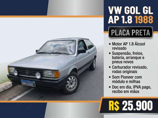 VOLKSWAGEN-GOL-1.6 GL 8V GASOLINA 2P MANUAL VOLKSWAGEN-GOL-1987