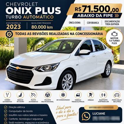 CHEVROLET ONIX 1.0 TURBO FLEX PLUS AUTOMÁTICO