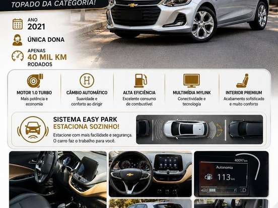 CHEVROLET-ONIX-1.0 TURBO FLEX PREMIER AUTOMÁTICO CHEVROLET-ONIX-2021