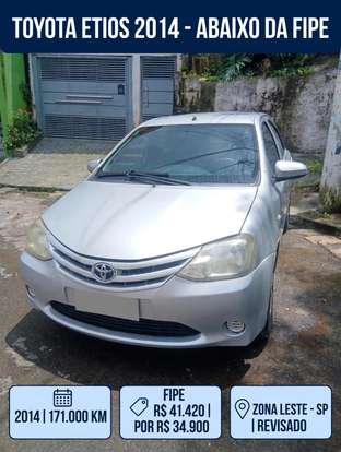 TOYOTA-ETIOS-1.3 X 16V FLEX 4P MANUAL TOYOTA-ETIOS-2014