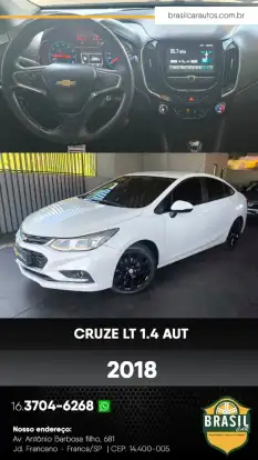 CHEVROLET-CRUZE-1.4 TURBO LT 16V FLEX 4P AUTOMÁTICO CHEVROLET-CRUZE-2018