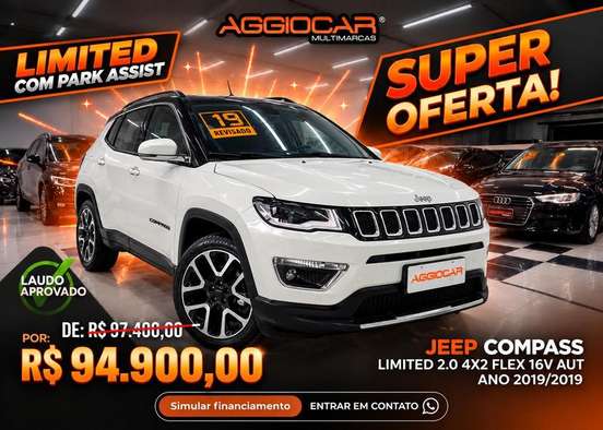 JEEP-COMPASS-2.0 16V FLEX LIMITED AUTOMÁTICO JEEP-COMPASS-2019