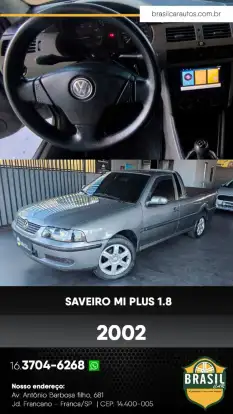 VOLKSWAGEN-SAVEIRO-1.8 MI PLUS CS 8V GASOLINA 2P MANUAL G.III VOLKSWAGEN-SAVEIRO-2001