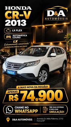 HONDA CRV 2.0 LX 4X2 16V FLEX 4P AUTOMÁTICO