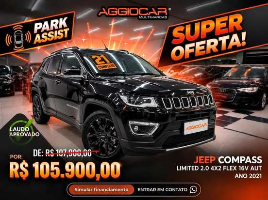 JEEP-COMPASS-2.0 16V FLEX LIMITED AUTOMÁTICO JEEP-COMPASS-2021