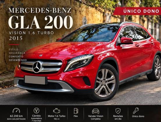 MERCEDES-BENZ GLA 200 1.6 CGI VISION 16V TURBO GASOLINA 4P AUTOMÁTICO