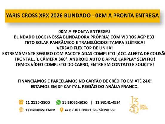 TOYOTA-YARIS CROSS-1.5 VVT-I FLEX XRX CVT TOYOTA-YARIS CROSS-2026