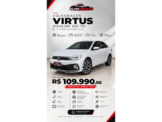 VOLKSWAGEN VIRTUS 1.0 200 TSI HIGHLINE AUTOMÁTICO