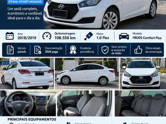 HYUNDAI-HB20S-1.0 COMFORT PLUS 12V FLEX 4P MANUAL HYUNDAI-HB20S-2018