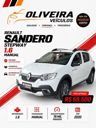 RENAULT-SANDERO-1.6 16V SCE FLEX STEPWAY DYNAMIQUE MANUAL RENAULT-SANDERO-2020