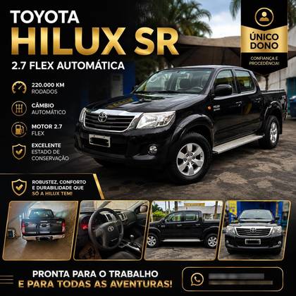 TOYOTA HILUX 2.7 SRV 4X4 CD 16V FLEX 4P AUTOMÁTICO