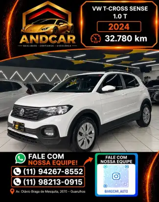 VOLKSWAGEN-T-CROSS-1.0 200 TSI TOTAL FLEX SENSE AUTOMÁTICO VOLKSWAGEN-T-CROSS-2023