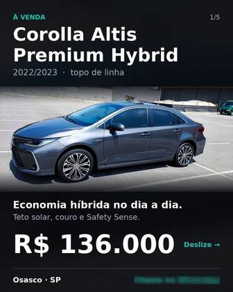 TOYOTA COROLLA 1.8 VVT-I HYBRID FLEX ALTIS PREMIUM CVT