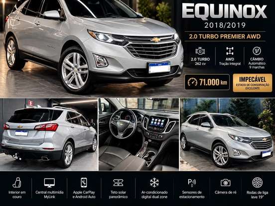 CHEVROLET-EQUINOX-2.0 16V TURBO GASOLINA PREMIER AWD AUTOMÁTICO CHEVROLET-EQUINOX-2018