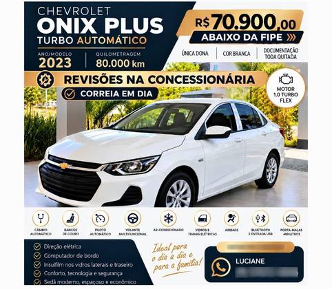 CHEVROLET ONIX 1.0 TURBO FLEX PLUS AUTOMÁTICO