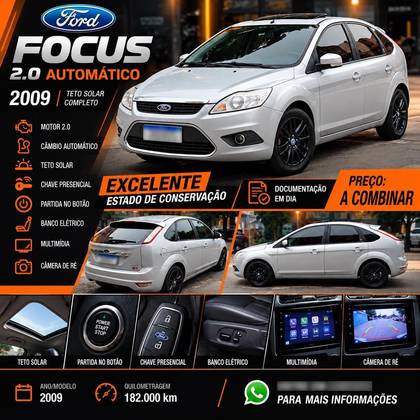 FORD FOCUS 2.0 GHIA 16V GASOLINA 4P AUTOMÁTICO