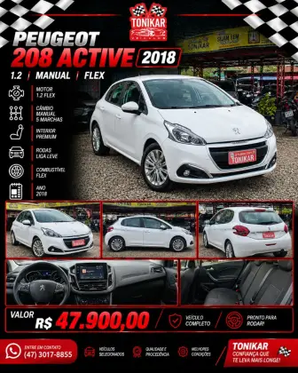 PEUGEOT 208 1.2 ACTIVE 12V FLEX 4P MANUAL
