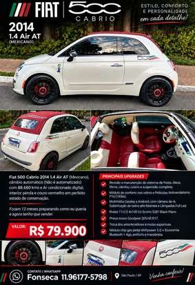 FIAT-500-1.4 CABRIO 16V FLEX 2P AUTOMÁTICO FIAT-500-2013