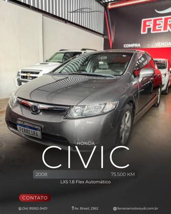 HONDA CIVIC 1.8 LXS 16V FLEX 4P AUTOMÁTICO