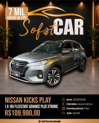 NISSAN KICKS PLAY 1.6 16V FLEXSTART ADVANCE PLUS XTRONIC