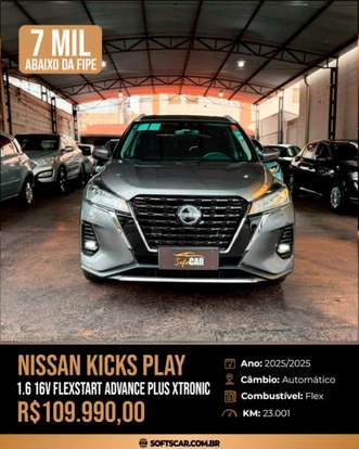 NISSAN-KICKS PLAY-1.6 16V FLEXSTART ADVANCE PLUS XTRONIC NISSAN-KICKS PLAY-2025
