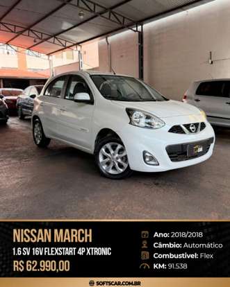 NISSAN-MARCH-1.6 SV 16V FLEXSTART 4P XTRONIC NISSAN-MARCH-2018