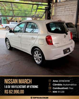 NISSAN-MARCH-1.6 SV 16V FLEXSTART 4P XTRONIC NISSAN-MARCH-2018