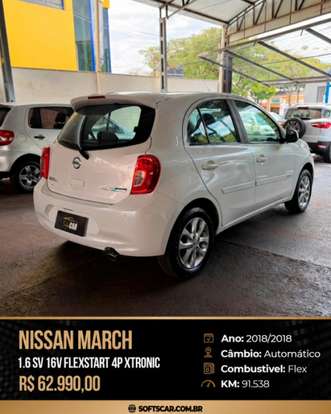 NISSAN-MARCH-1.6 SV 16V FLEXSTART 4P XTRONIC NISSAN-MARCH-2018