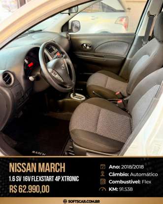 NISSAN-MARCH-1.6 SV 16V FLEXSTART 4P XTRONIC NISSAN-MARCH-2018