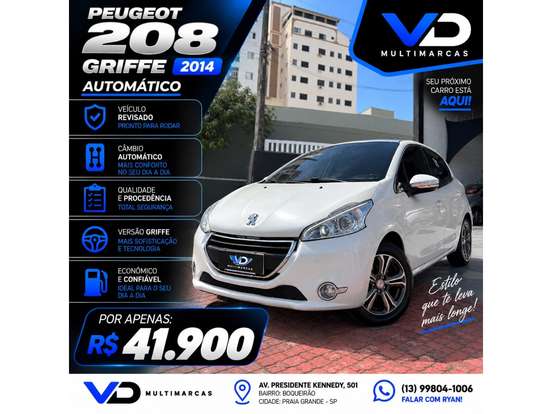PEUGEOT-208-1.6 GRIFFE 16V FLEX 4P AUTOMÁTICO PEUGEOT-208-2013