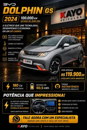 BYD DOLPHIN 60,5 KW ELÉTRICO PLUS