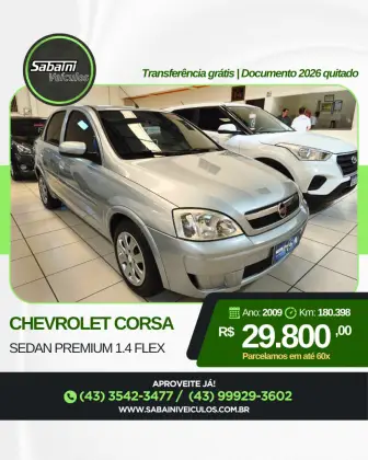 CHEVROLET CORSA 1.4 MPFI PREMIUM SEDAN 8V FLEX 4P MANUAL