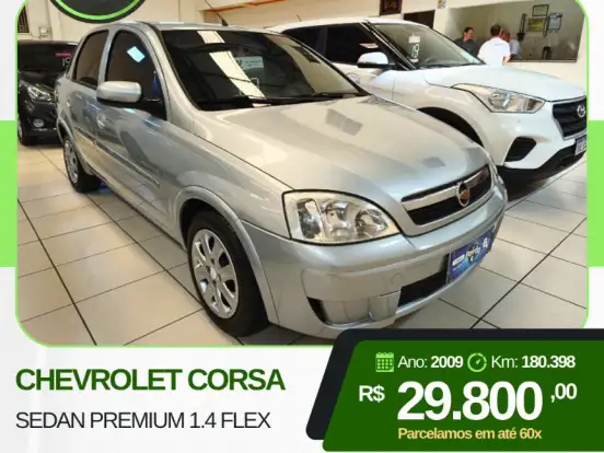 CHEVROLET-CORSA-1.4 MPFI PREMIUM SEDAN 8V FLEX 4P MANUAL CHEVROLET-CORSA-2009