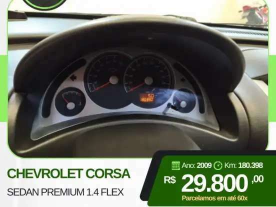 CHEVROLET-CORSA-1.4 MPFI PREMIUM SEDAN 8V FLEX 4P MANUAL CHEVROLET-CORSA-2009